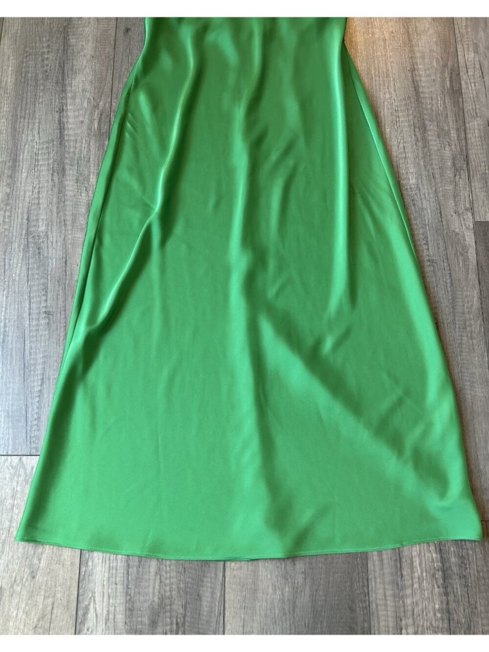 Alexia Admor Felicity Midi Dress Green Puff V Neck Size Spring Wedding Guest Fun - Picture 7 of 16